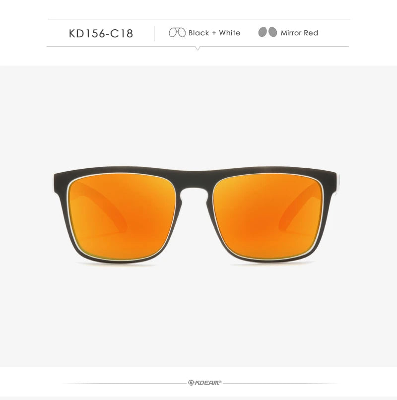 Óculos de sol KDEAM, óculos polarizado, design clássico, espelhados e com caixa de marca CE