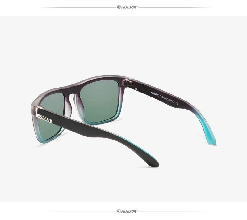 Óculos de sol KDEAM, óculos polarizado, design clássico, espelhados e com caixa de marca CE