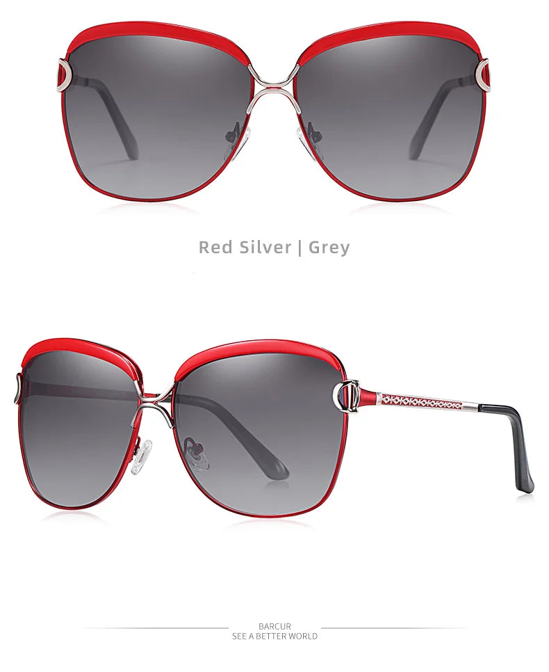 Óculos de sol femininos polarizados BARCUR, lentes degradê, redondos, quadrados, óculos Lunette De Soleil Femme.