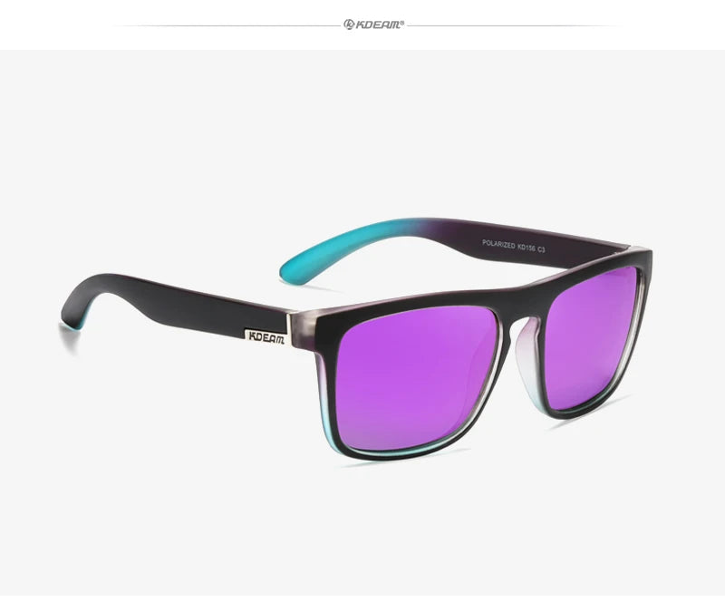 Óculos de sol KDEAM, óculos polarizado, design clássico, espelhados e com caixa de marca CE