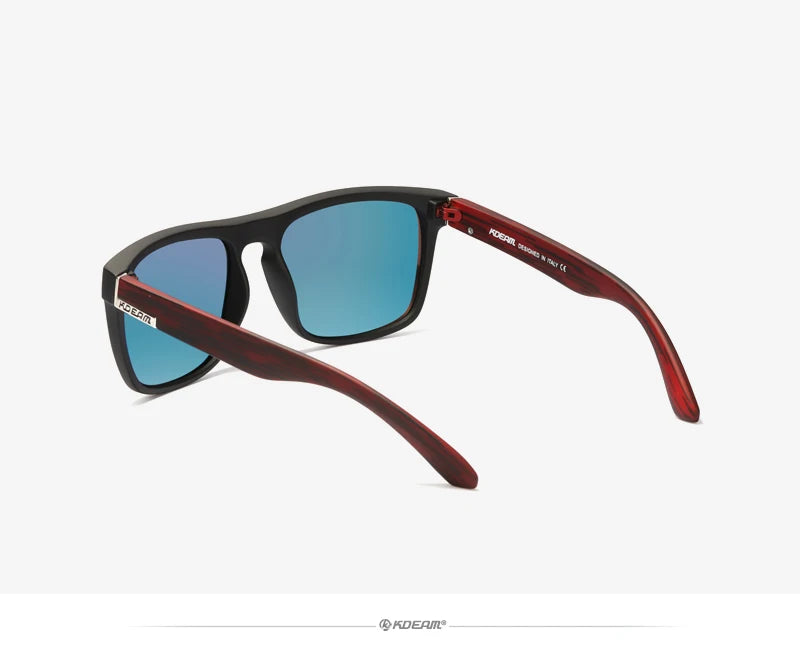 Óculos de sol KDEAM, óculos polarizado, design clássico, espelhados e com caixa de marca CE