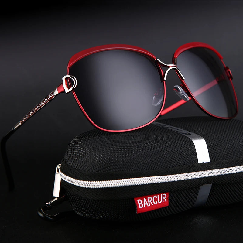 Óculos de sol femininos polarizados BARCUR, lentes degradê, redondos, quadrados, óculos Lunette De Soleil Femme.