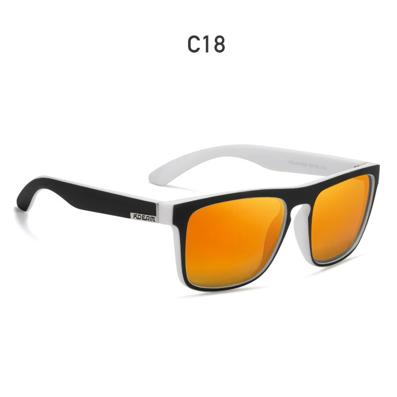 Óculos de sol KDEAM, óculos polarizado, design clássico, espelhados e com caixa de marca CE