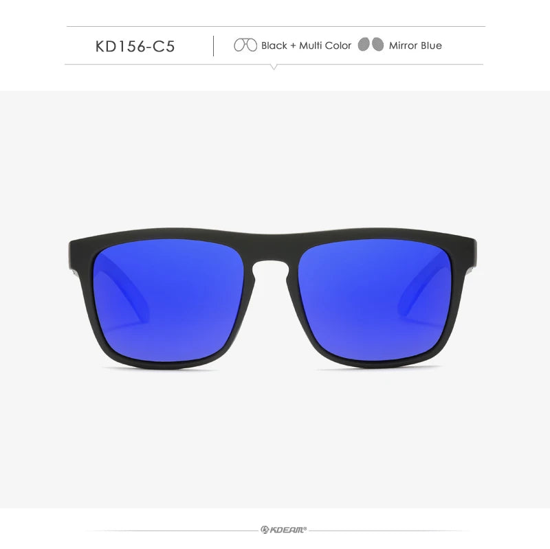 Óculos de sol KDEAM, óculos polarizado, design clássico, espelhados e com caixa de marca CE