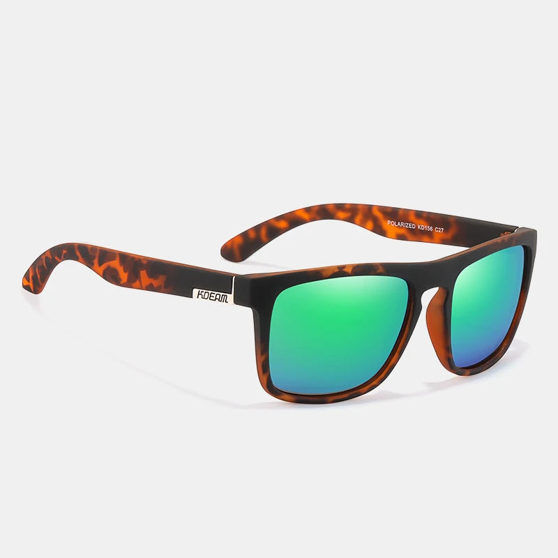 Óculos de sol KDEAM, óculos polarizado, design clássico, espelhados e com caixa de marca CE