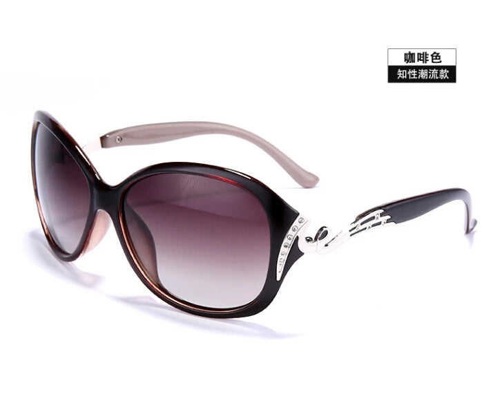 Óculos de sol feminino DANKEYISI, óculos com proteção UV400, polarizado da moda com strass.
