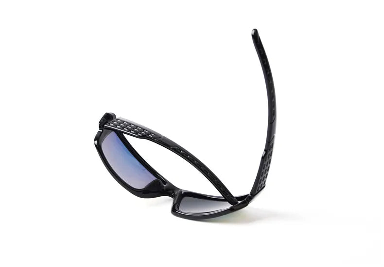 Óculos de sol esportivos de armação preta; Lentes polarizadas; Unissex; Designers de marcas; Óculos de sol para dirigir, pescar e prática de esportes; UV400.