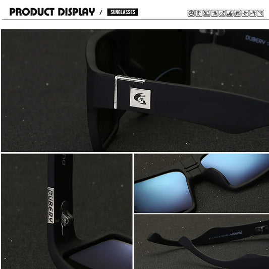 Óculos de sol polarizados DUBERY, óculos de sol retrô masculinos, coloridos, de marca da moda, luxuosos, espelhados, 729