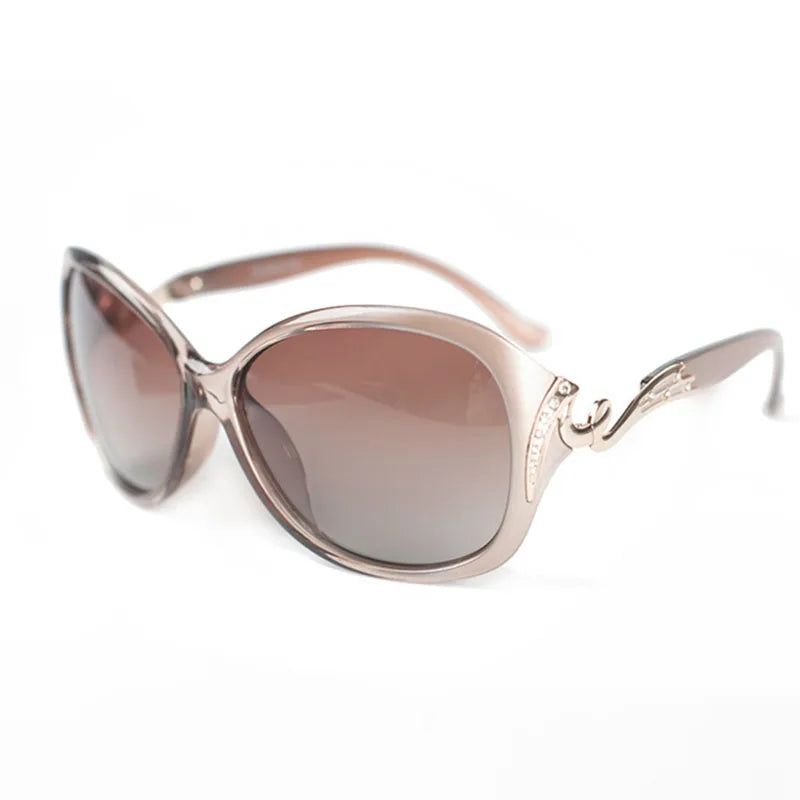 Óculos de sol feminino DANKEYISI, óculos com proteção UV400, polarizado da moda com strass.
