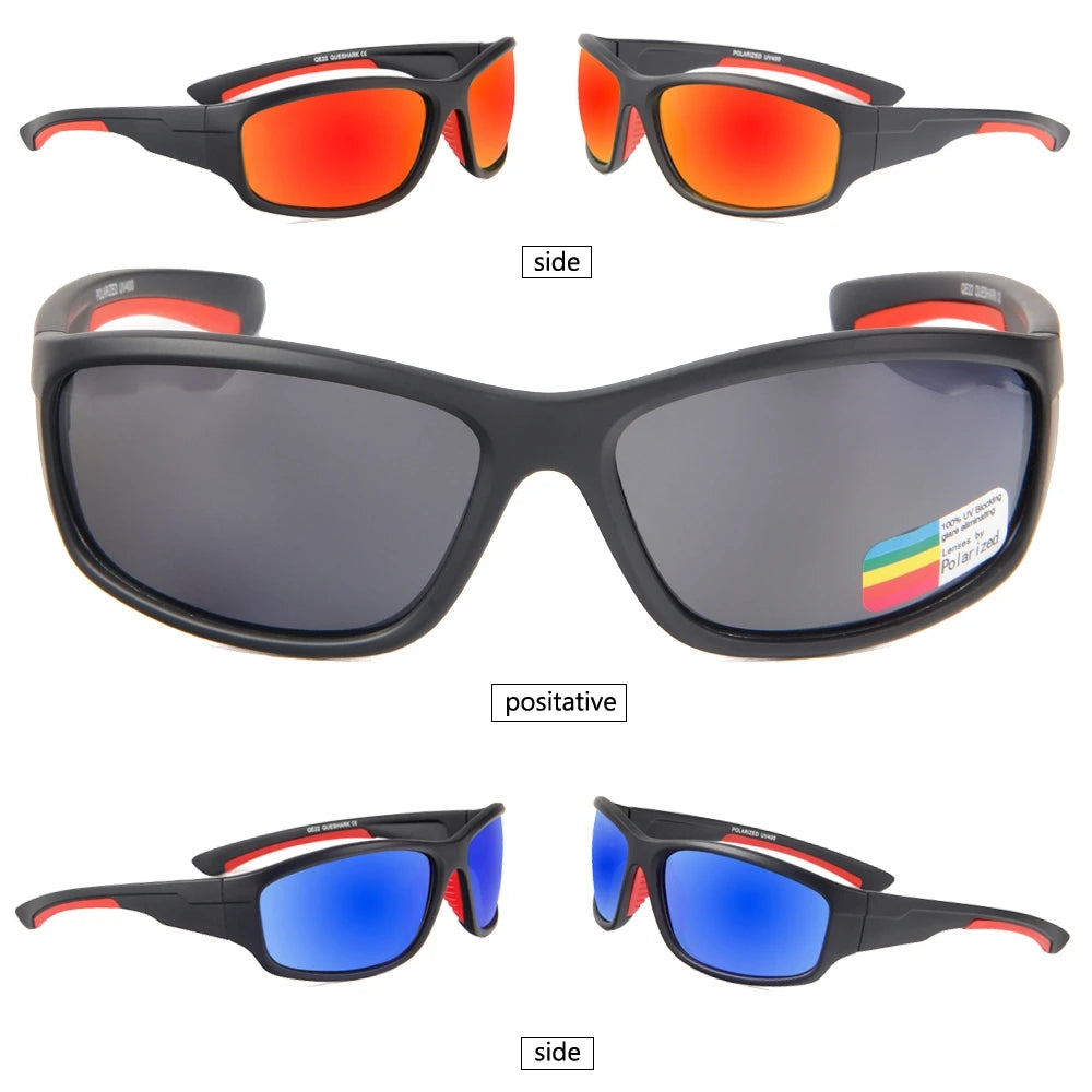 Óculos de sol polarizados para pesca, caminhada, ciclismo, pescador, proteção UV400, masculino, QUESHARK