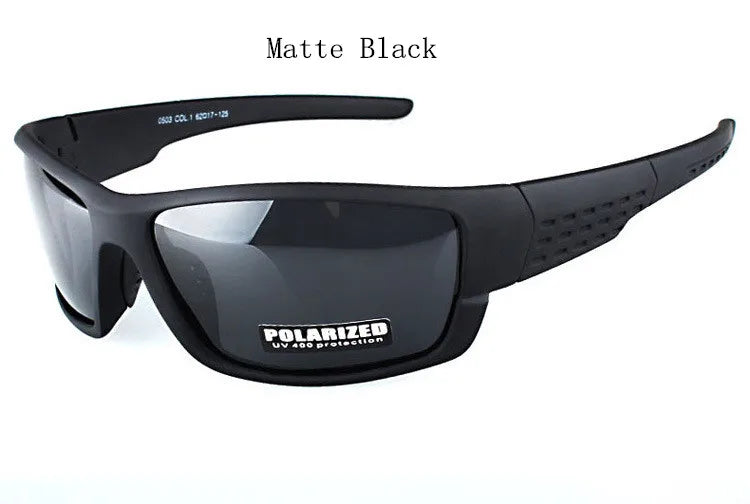 Óculos de sol esportivos de armação preta; Lentes polarizadas; Unissex; Designers de marcas; Óculos de sol para dirigir, pescar e prática de esportes; UV400.