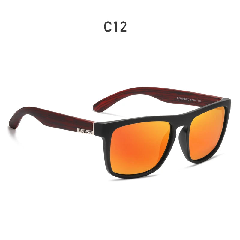 Óculos de sol KDEAM, óculos polarizado, design clássico, espelhados e com caixa de marca CE