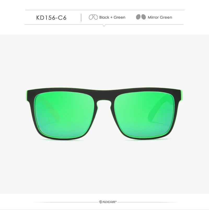 Óculos de sol KDEAM, óculos polarizado, design clássico, espelhados e com caixa de marca CE