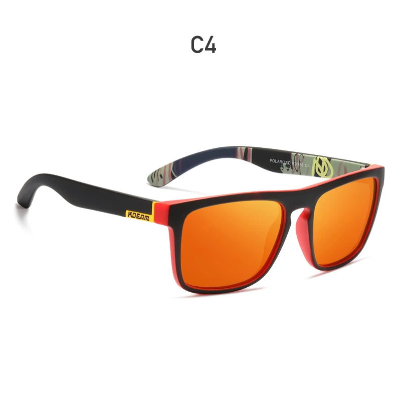 Óculos de sol KDEAM, óculos polarizado, design clássico, espelhados e com caixa de marca CE