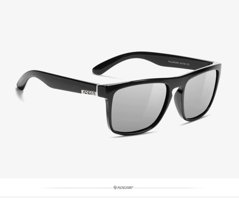 Óculos de sol KDEAM, óculos polarizado, design clássico, espelhados e com caixa de marca CE