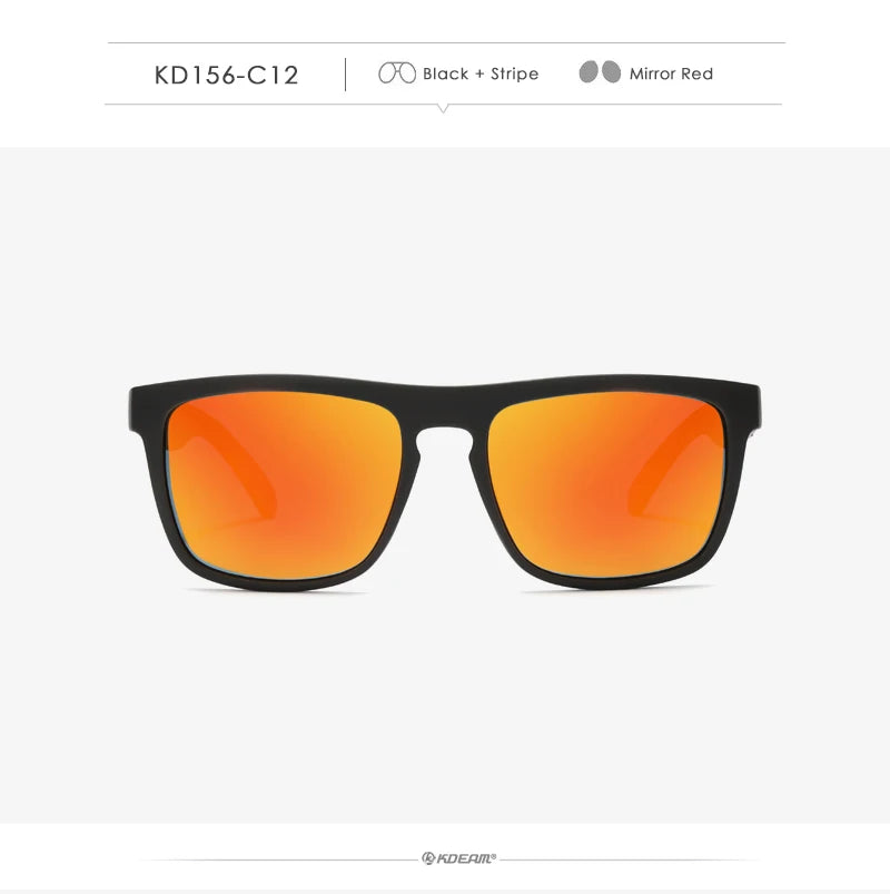 Óculos de sol KDEAM, óculos polarizado, design clássico, espelhados e com caixa de marca CE