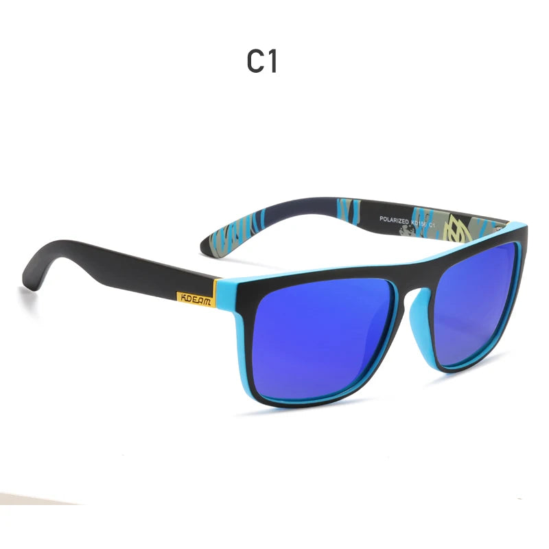 Óculos de sol KDEAM, óculos polarizado, design clássico, espelhados e com caixa de marca CE