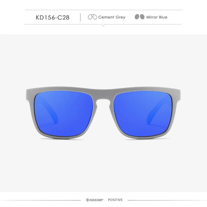 Óculos de sol KDEAM, óculos polarizado, design clássico, espelhados e com caixa de marca CE