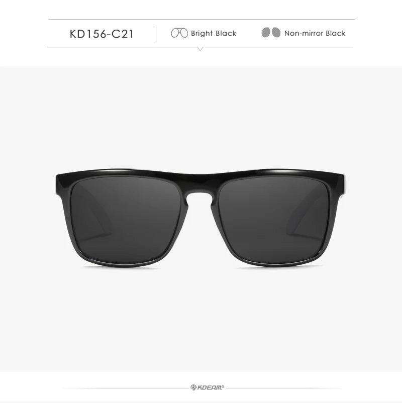 Óculos de sol KDEAM, óculos polarizado, design clássico, espelhados e com caixa de marca CE