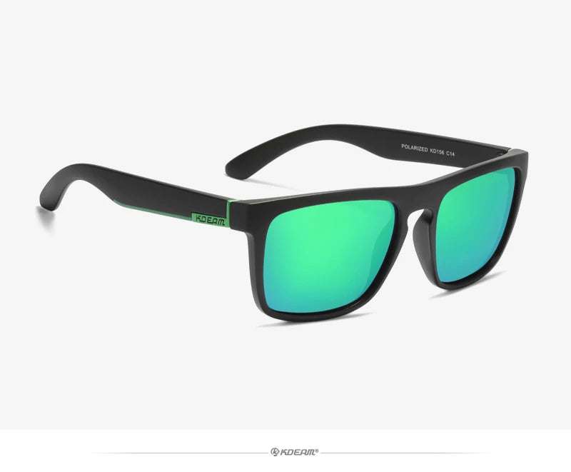 Óculos de sol KDEAM, óculos polarizado, design clássico, espelhados e com caixa de marca CE