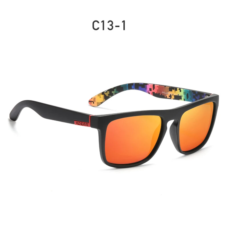Óculos de sol KDEAM, óculos polarizado, design clássico, espelhados e com caixa de marca CE