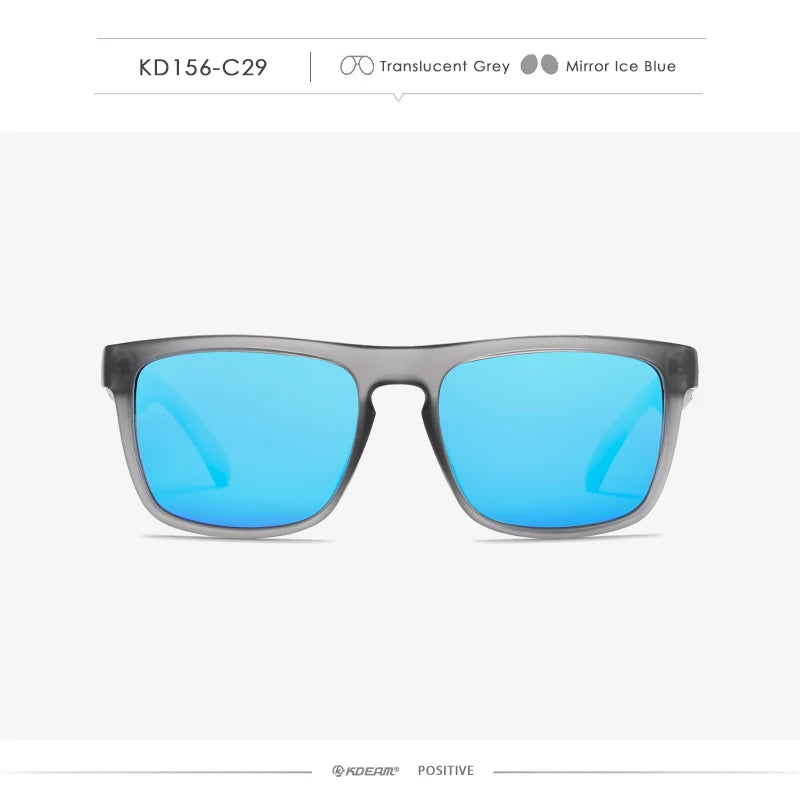 Óculos de sol KDEAM, óculos polarizado, design clássico, espelhados e com caixa de marca CE