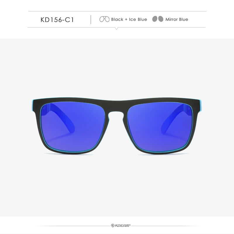 Óculos de sol KDEAM, óculos polarizado, design clássico, espelhados e com caixa de marca CE