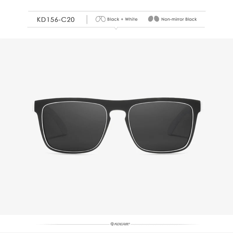 Óculos de sol KDEAM, óculos polarizado, design clássico, espelhados e com caixa de marca CE