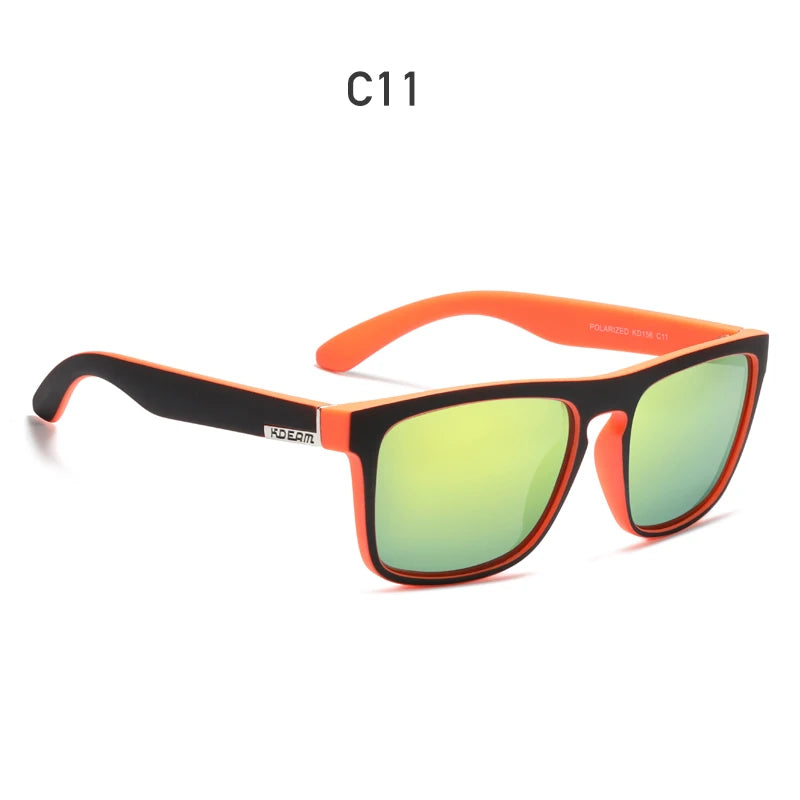 Óculos de sol KDEAM, óculos polarizado, design clássico, espelhados e com caixa de marca CE