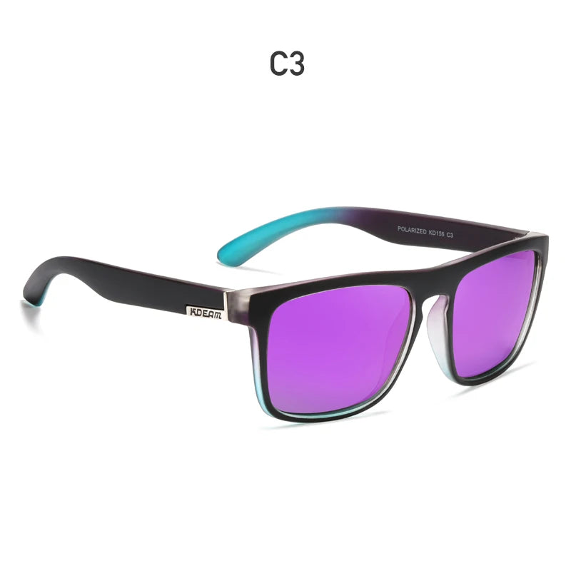 Óculos de sol KDEAM, óculos polarizado, design clássico, espelhados e com caixa de marca CE