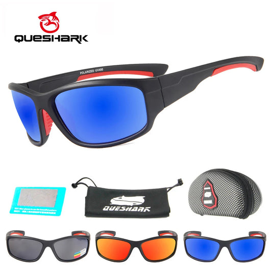 Óculos de sol polarizados para pesca, caminhada, ciclismo, pescador, proteção UV400, masculino, QUESHARK