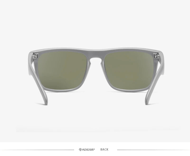 Óculos de sol KDEAM, óculos polarizado, design clássico, espelhados e com caixa de marca CE