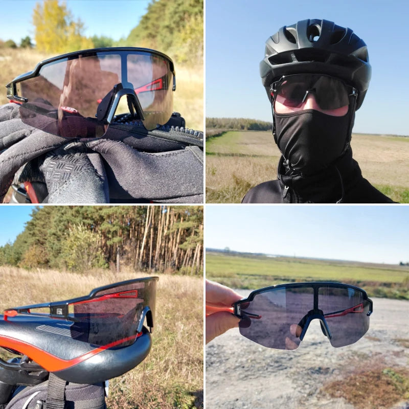 Óculos de ciclismo fotocrômicos ROCKBROS, Unissex para pedalar em estradas( Speed), Montain Bake ou no passeio com a proteção ao seus olhos.