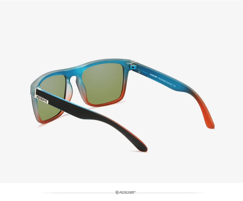 Óculos de sol KDEAM, óculos polarizado, design clássico, espelhados e com caixa de marca CE