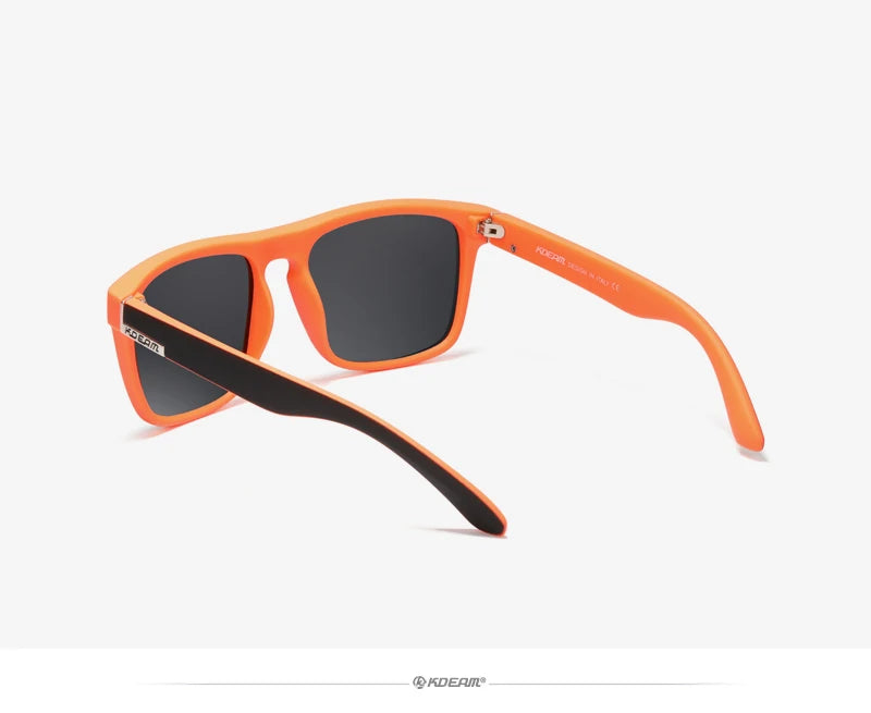 Óculos de sol KDEAM, óculos polarizado, design clássico, espelhados e com caixa de marca CE