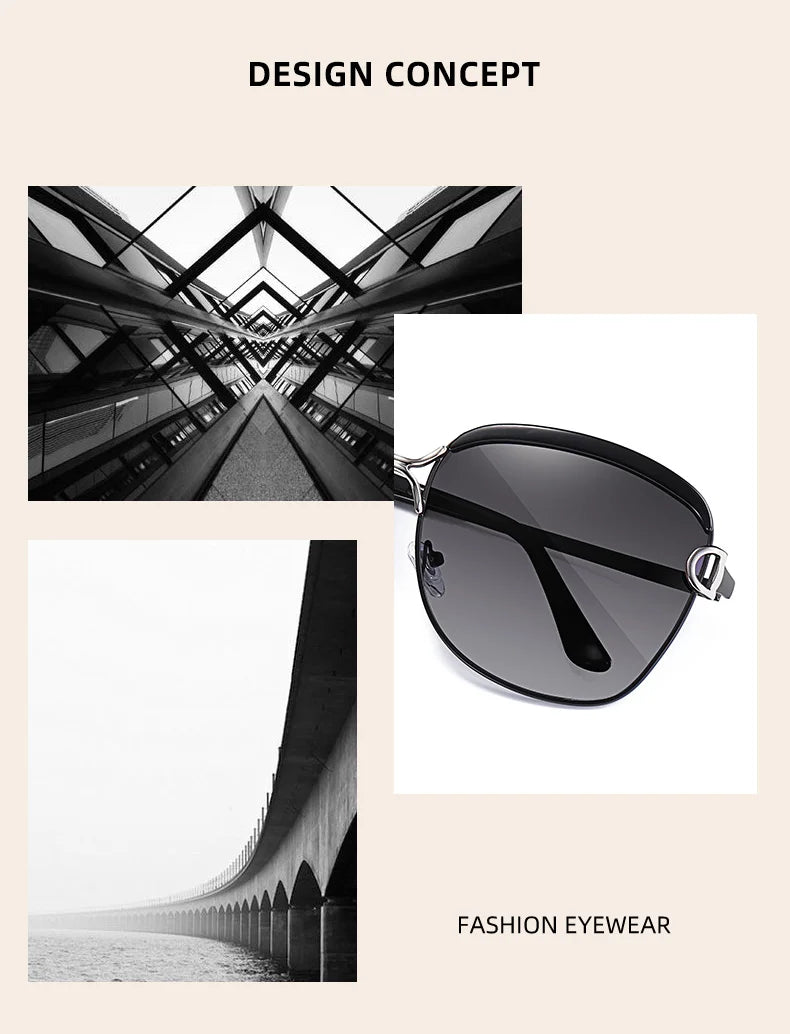 Óculos de sol femininos polarizados BARCUR, lentes degradê, redondos, quadrados, óculos Lunette De Soleil Femme.