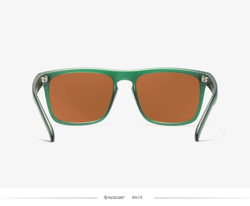 Óculos de sol KDEAM, óculos polarizado, design clássico, espelhados e com caixa de marca CE