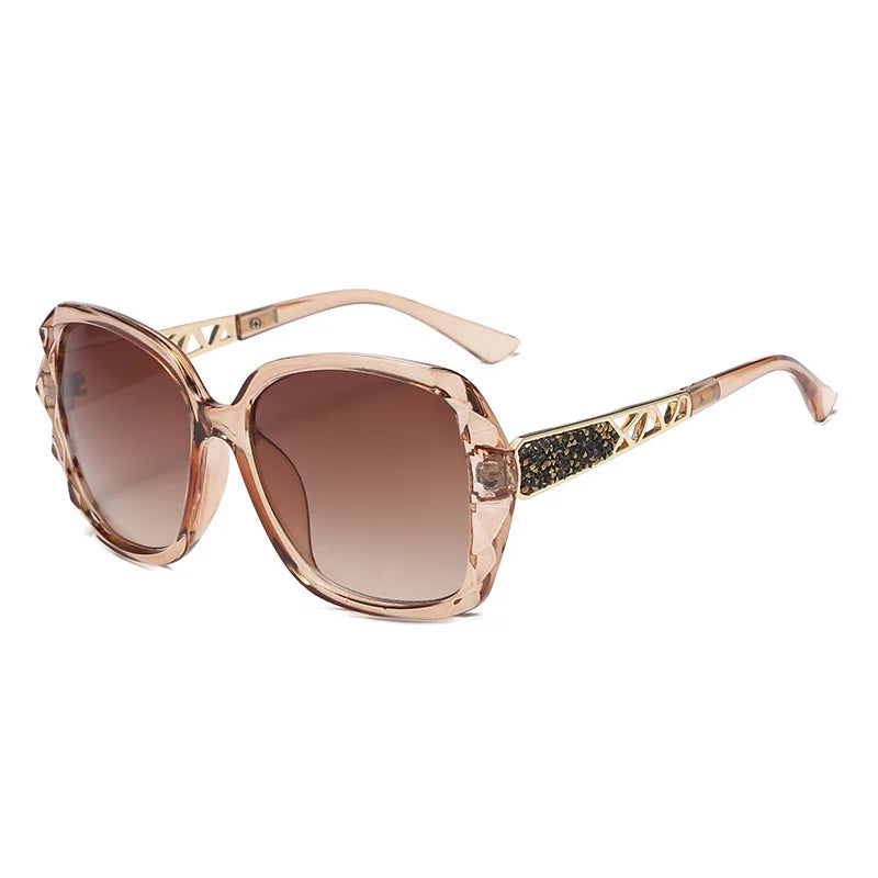 Óculos de sol feminino DANKEYISI, óculos com proteção UV400, polarizado da moda com strass.
