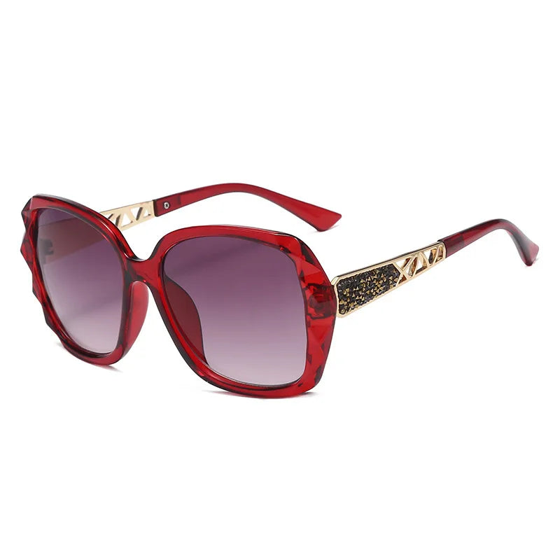 Óculos de sol feminino DANKEYISI, óculos com proteção UV400, polarizado da moda com strass.