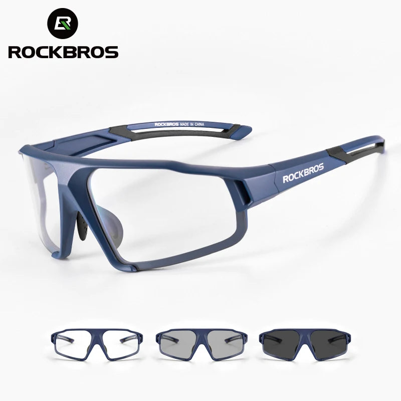 Óculos de ciclismo fotocrômicos ROCKBROS, Unissex para pedalar em estradas( Speed), Montain Bake ou no passeio com a proteção ao seus olhos.