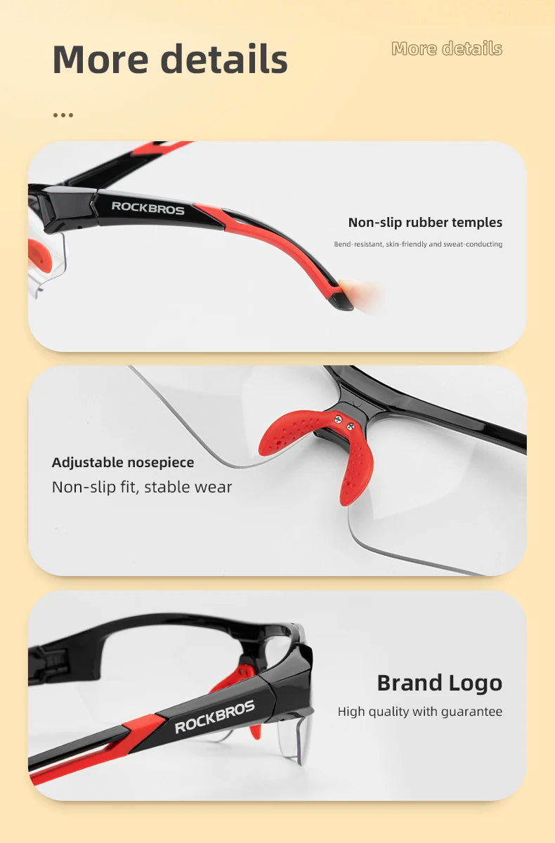 Óculos de ciclismo polarizados Rockbros, Óculos de sol esportivos para Estrada, MTB, Mountain bike, Proteção para andar de bicicleta, Óculos com cinco lentes.
