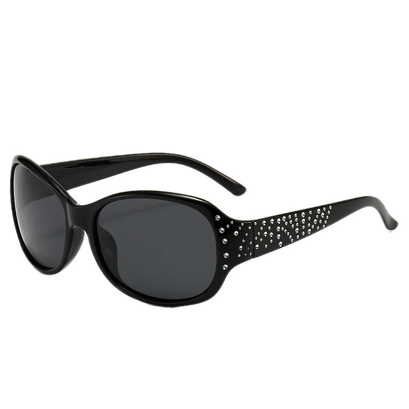 Óculos de sol feminino DANKEYISI, óculos com proteção UV400, polarizado da moda com strass.