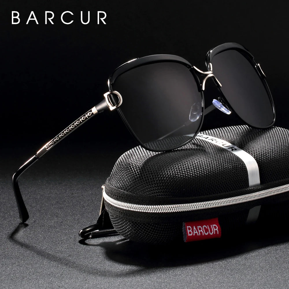 Óculos de sol femininos polarizados BARCUR, lentes degradê, redondos, quadrados, óculos Lunette De Soleil Femme.