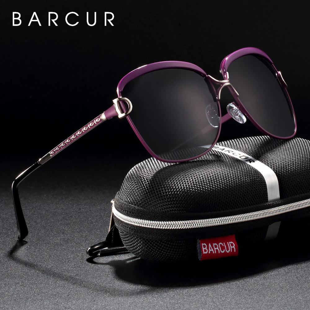 Óculos de sol femininos polarizados BARCUR, lentes degradê, redondos, quadrados, óculos Lunette De Soleil Femme.